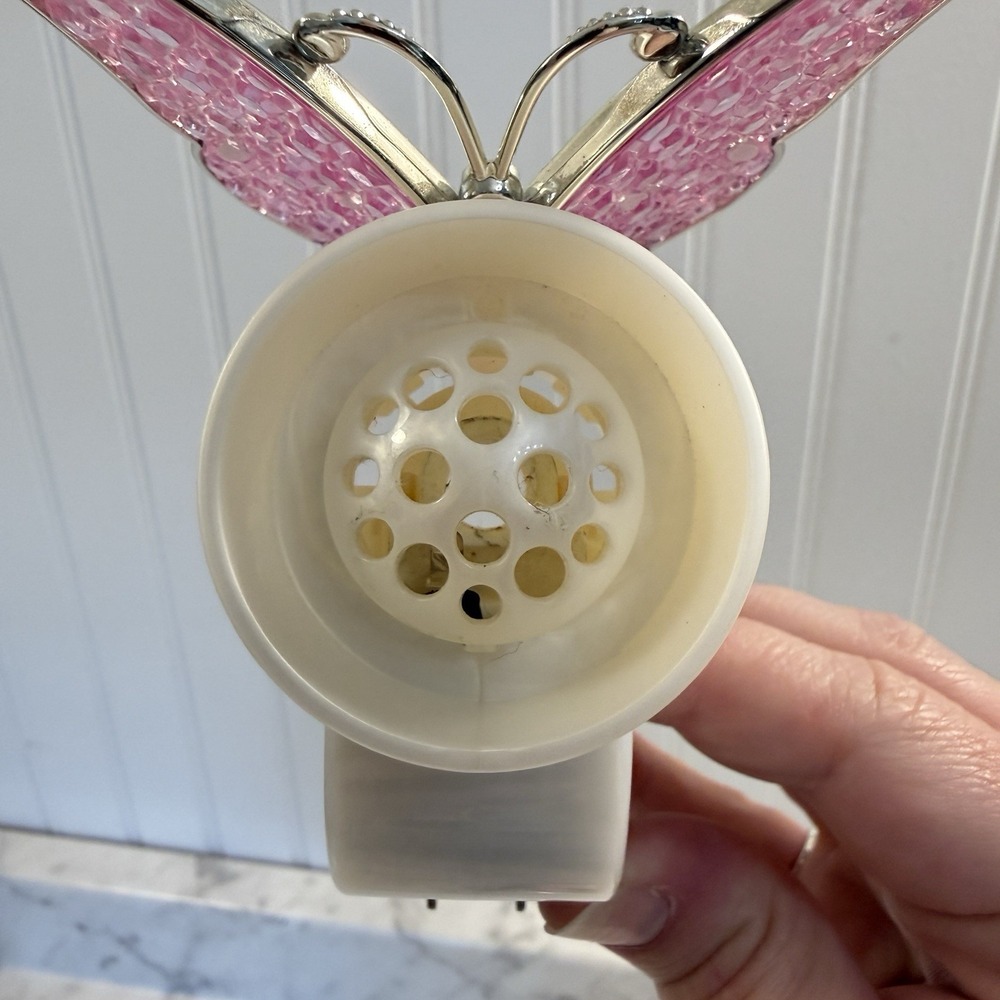 Bath & Body Works Pink Iridescent Gem Butterfly Wallflower Wall Plug In Light Up - Picture 5 of 6